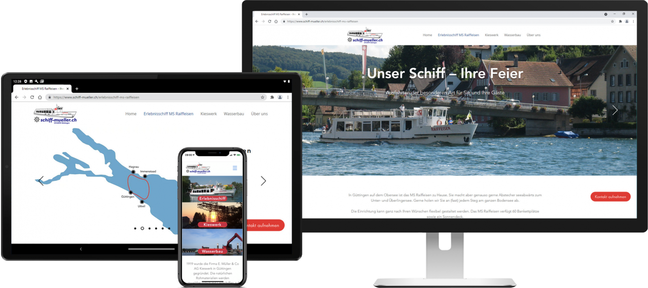 Umsetzung der neuen Website www.schiff-mueller.ch